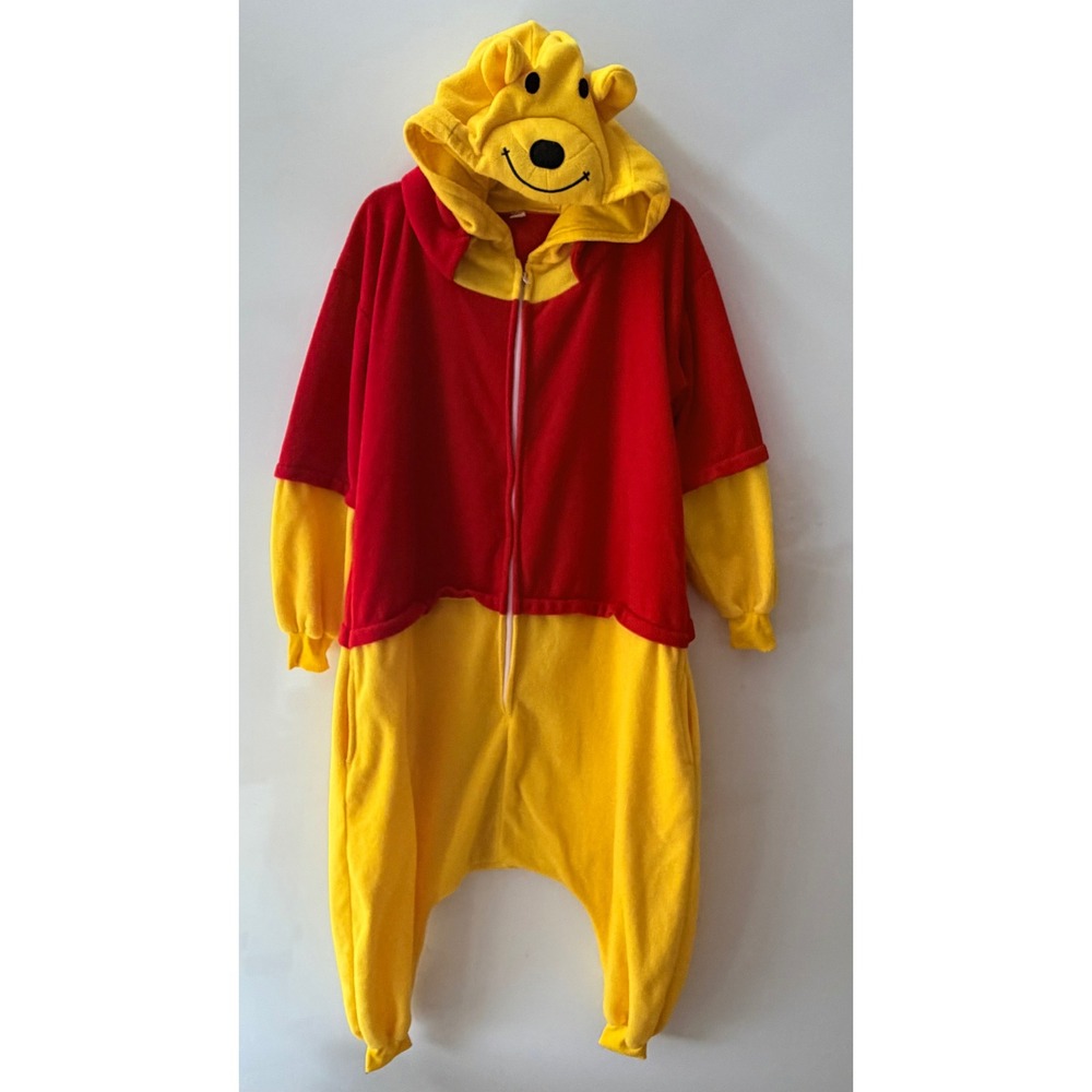 Winnie the Pooh Fleece Character Jumpsuit Costume Yellow Red Small
